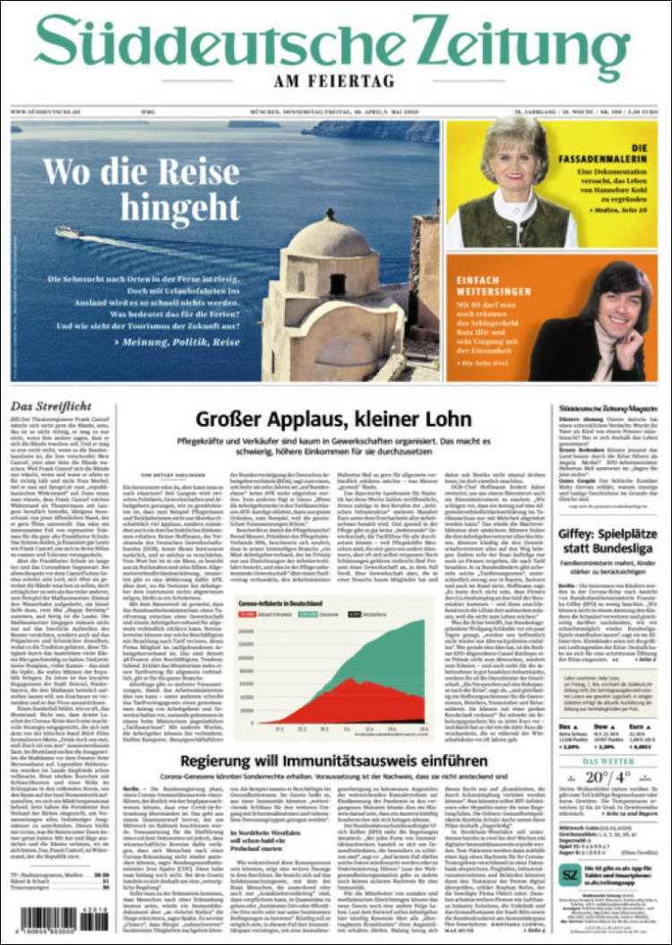Portada de Sueddeutsche (Alemania)
