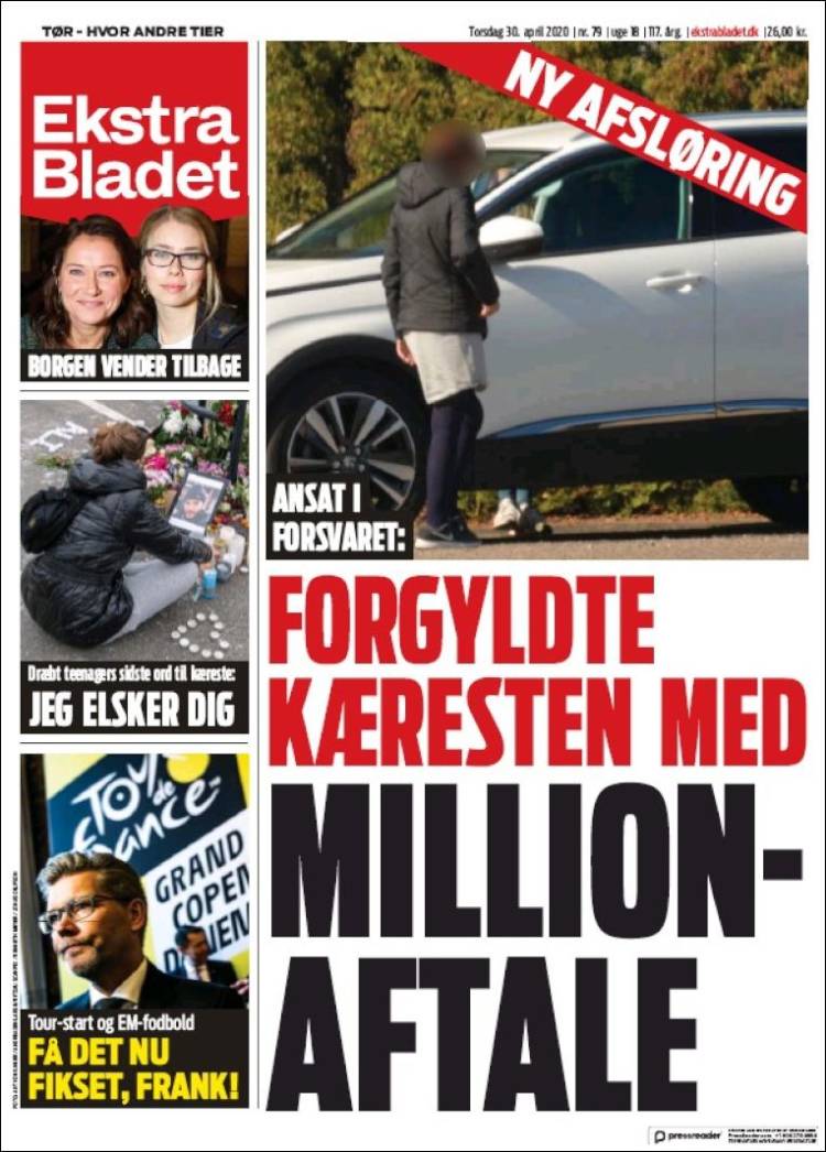 Portada de Ekstra Bladet (Dinamarca)