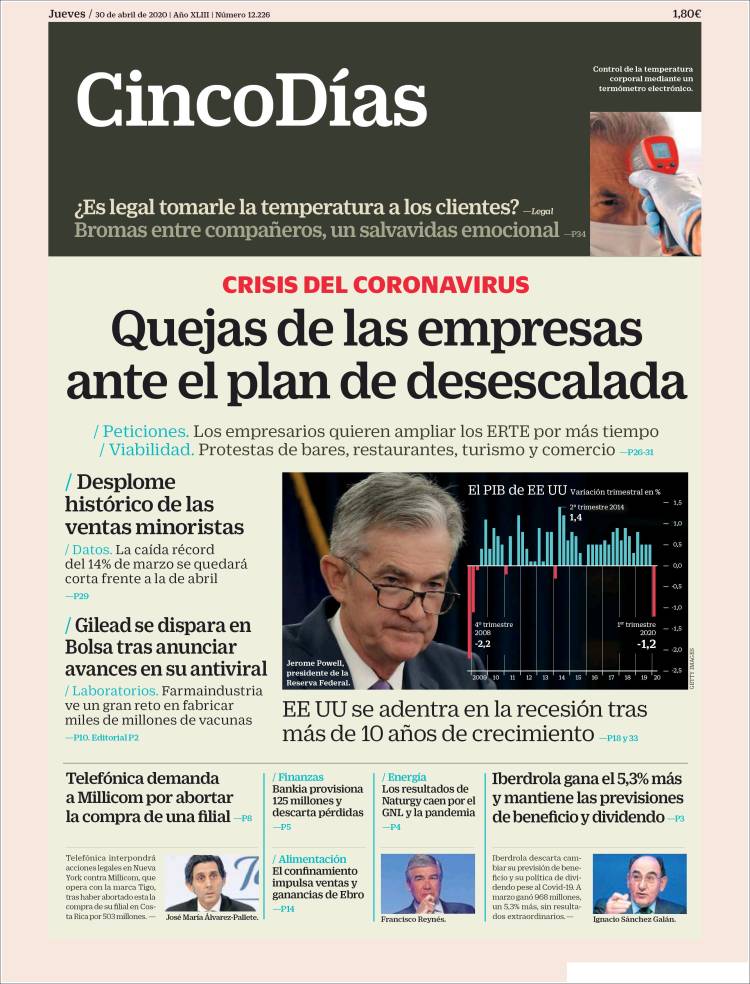 Portada de Cinco Días (Espa&ntilde;a)