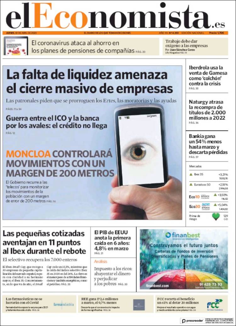 Portada de El Economista (Espa&ntilde;a)
