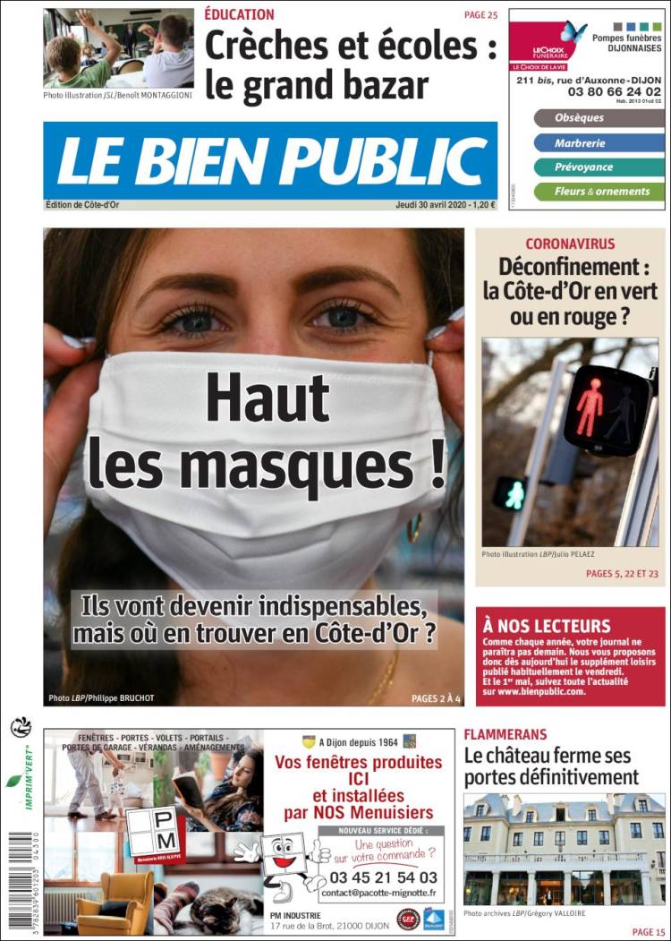 Portada de Le Bien Public (Francia)