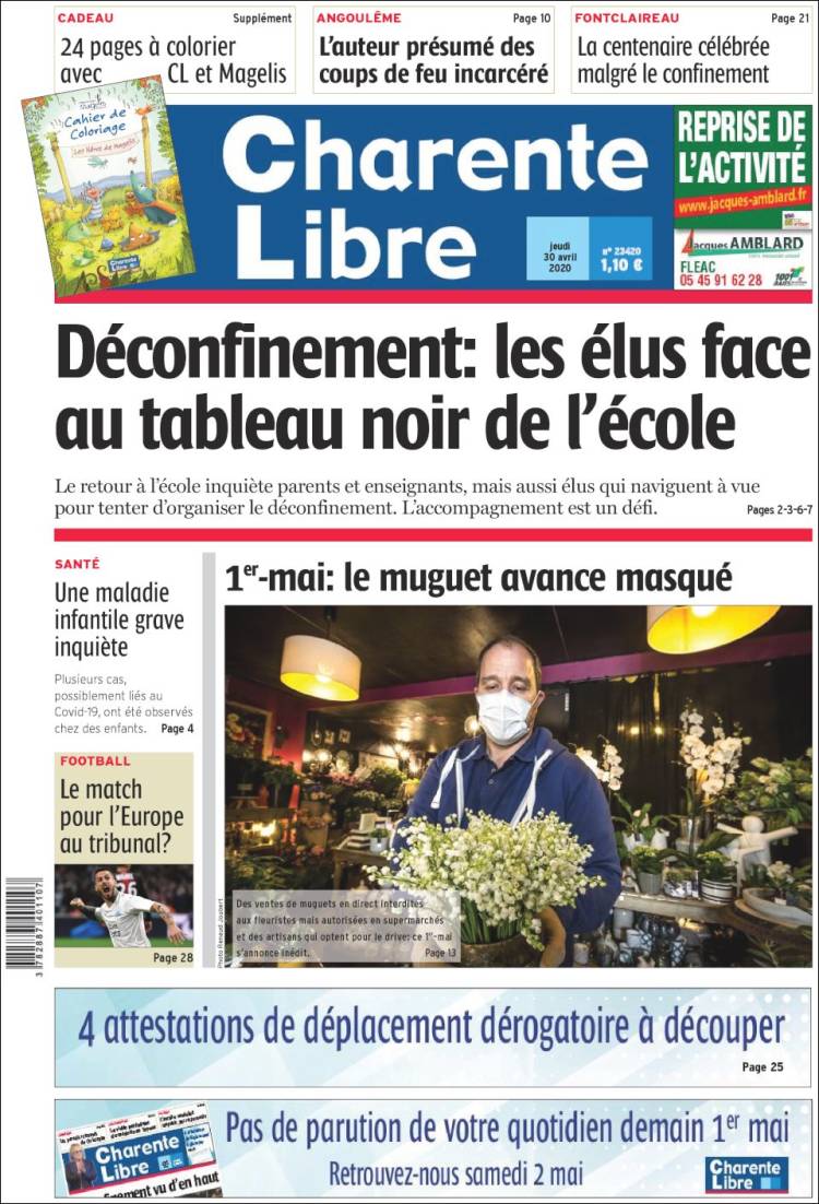 Portada de Charente Libre (Francia)