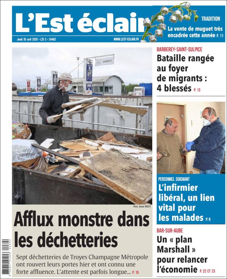 Portada de L'Est Eclair (Francia)