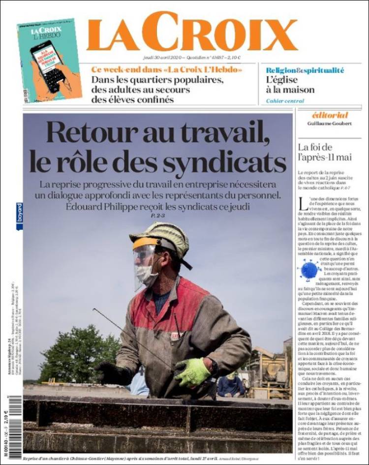 Portada de La Croix (Francia)