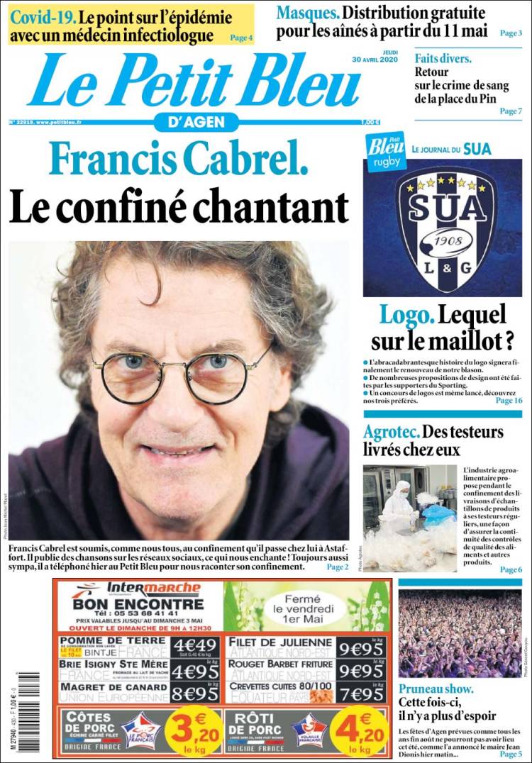 Portada de Le Petit Bleu (Francia)