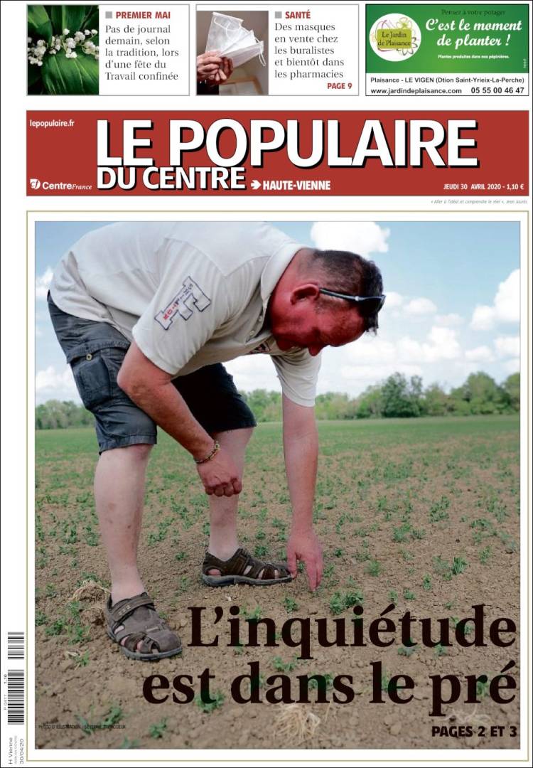 Portada de Le Populaire du Centre (Francia)
