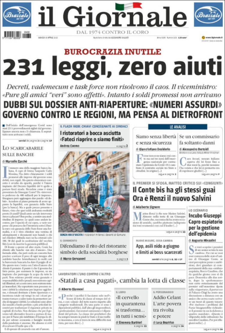 Portada de il Giornale (Italia)