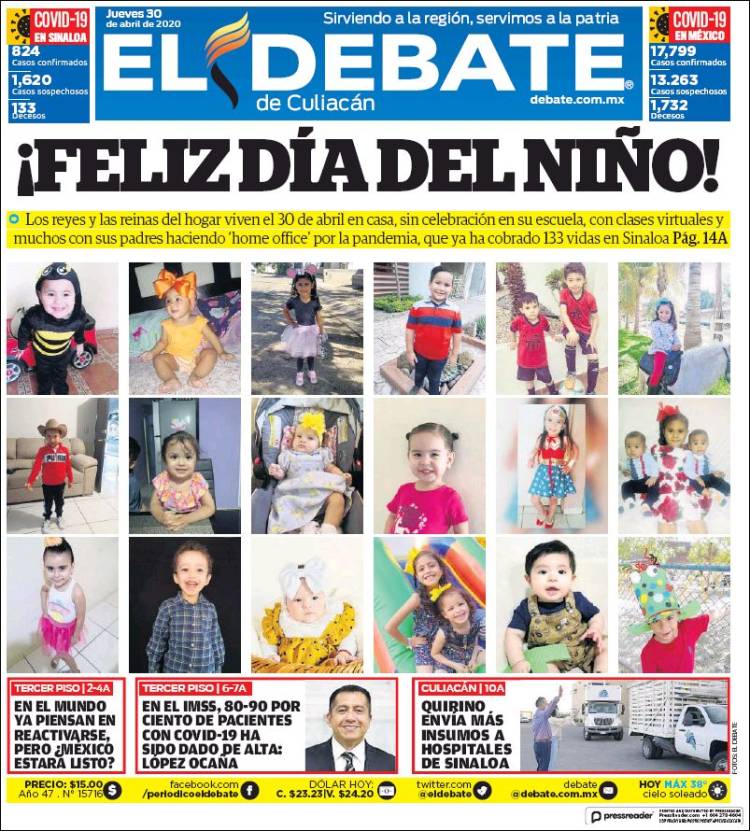 Portada de El Debate de Culiacán (México)