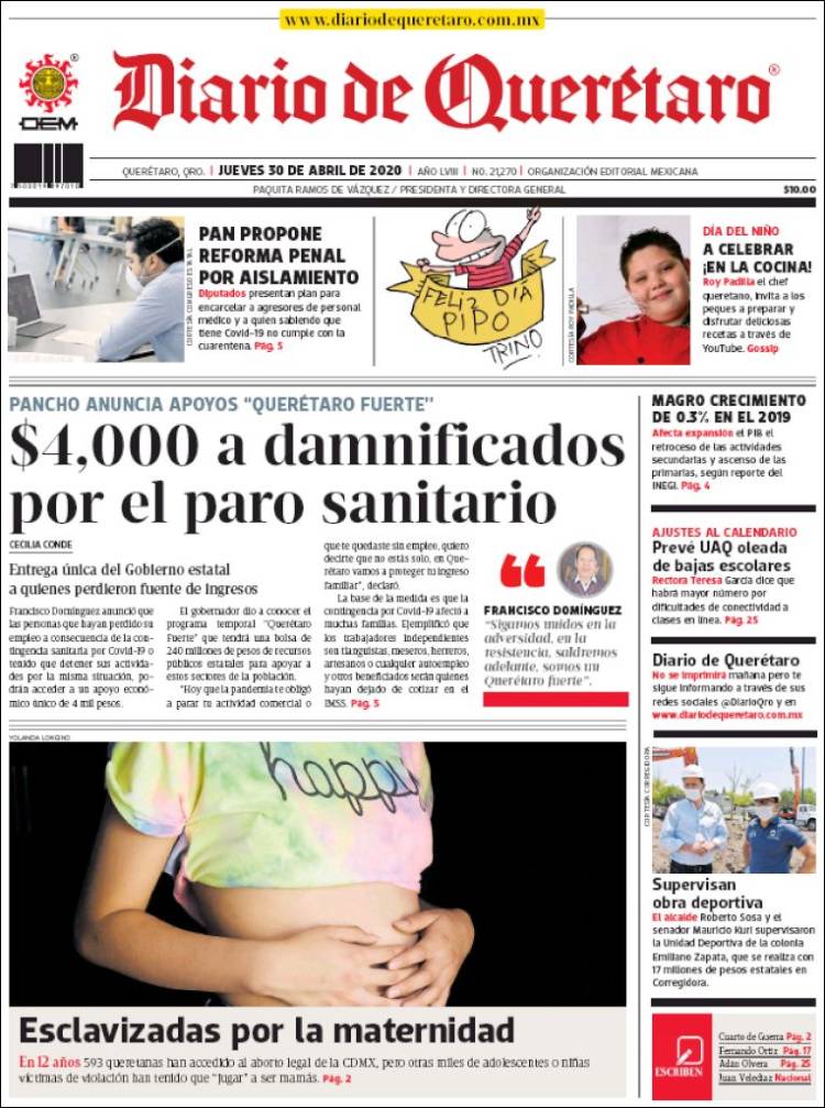 Portada de Diario de Querétaro (México)