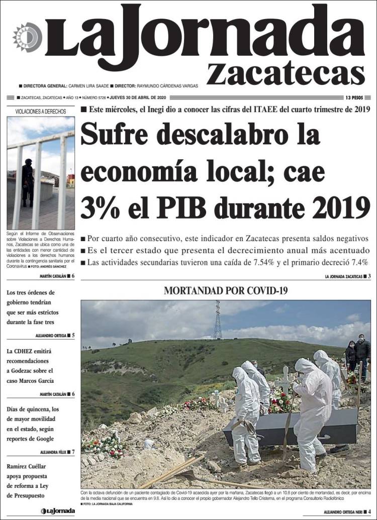 Portada de Jornada de Zacatecas (México)