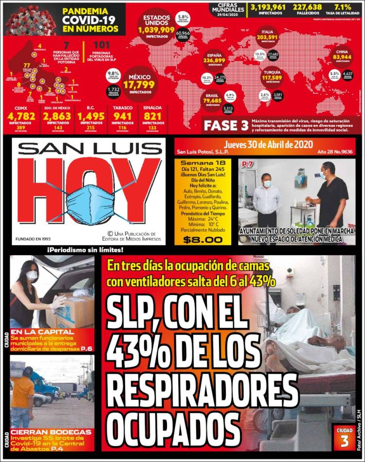 Portada de San Luis Hoy (México)