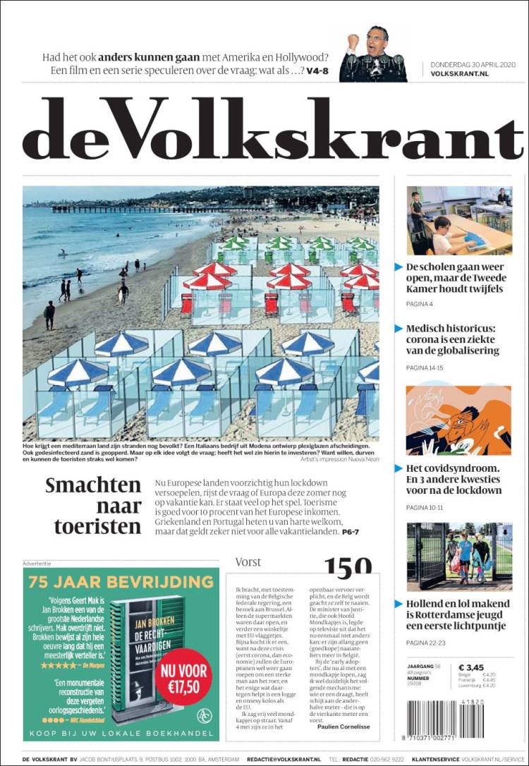 Portada de De Volkskrant (Pa&iacute;ses Bajos)