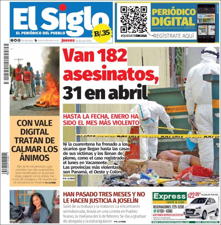 Portada de El Siglo (Panam&aacute;)
