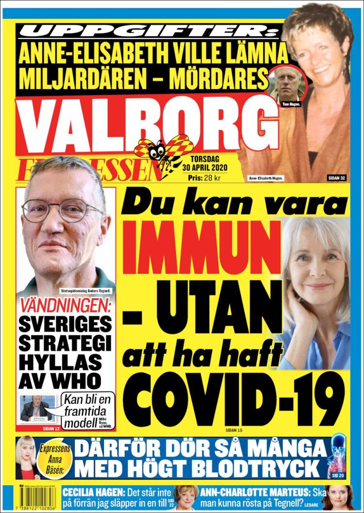 Portada de Expressen (Suecia)