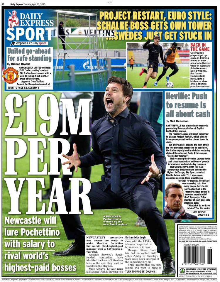 Portada de Express Sport (Reino Unido)