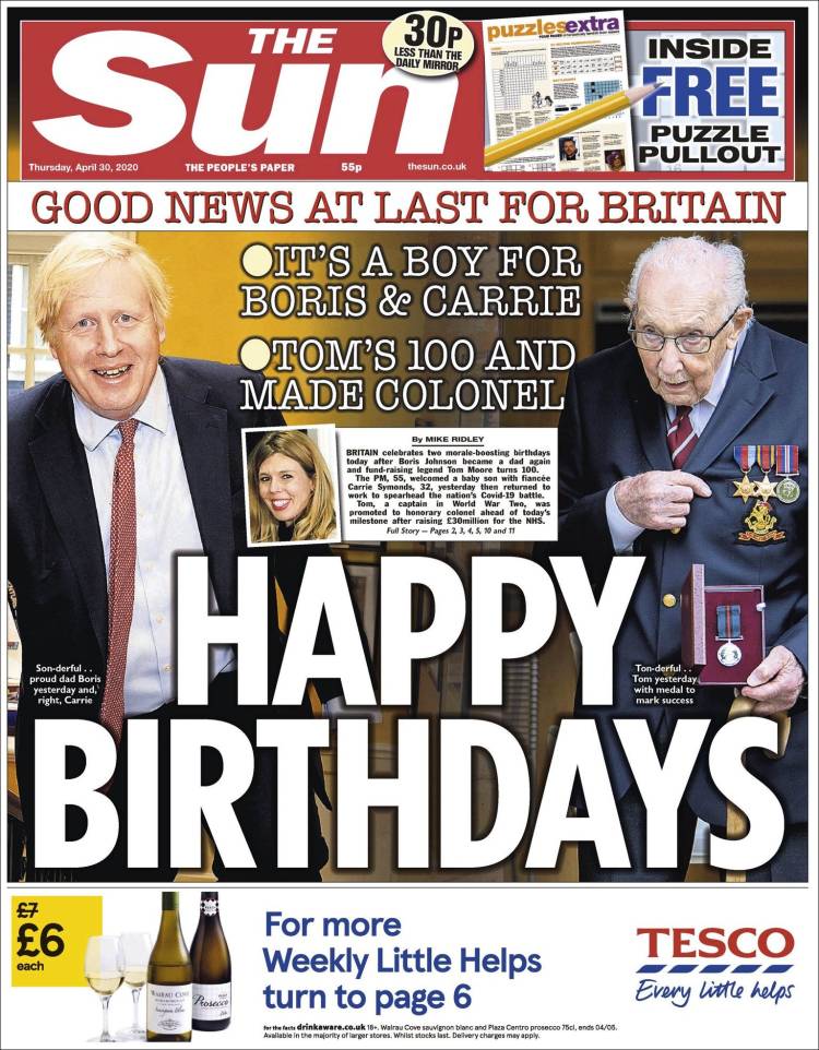 Portada de The Sun (Reino Unido)