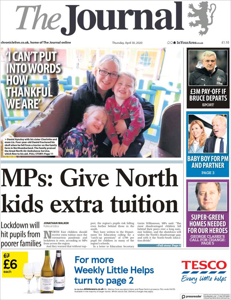 Portada de The Journal (Reino Unido)