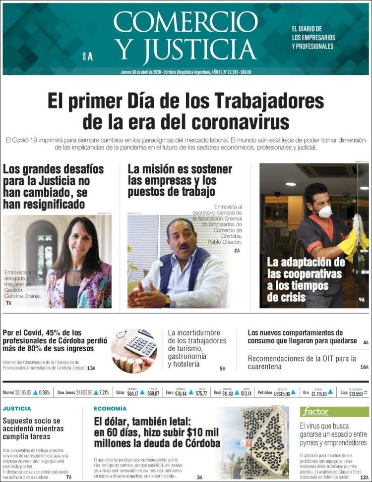 Portada de Comercio y Justicia (Argentina)