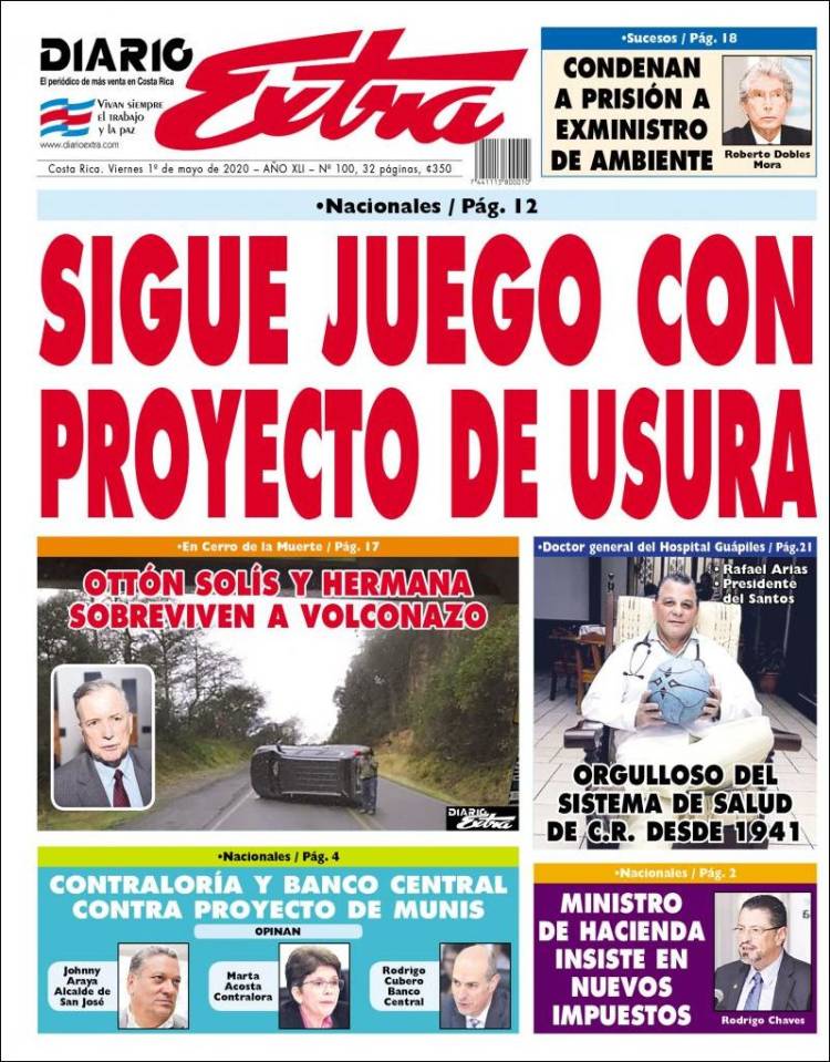 Portada de Diario Extra (Costa Rica)