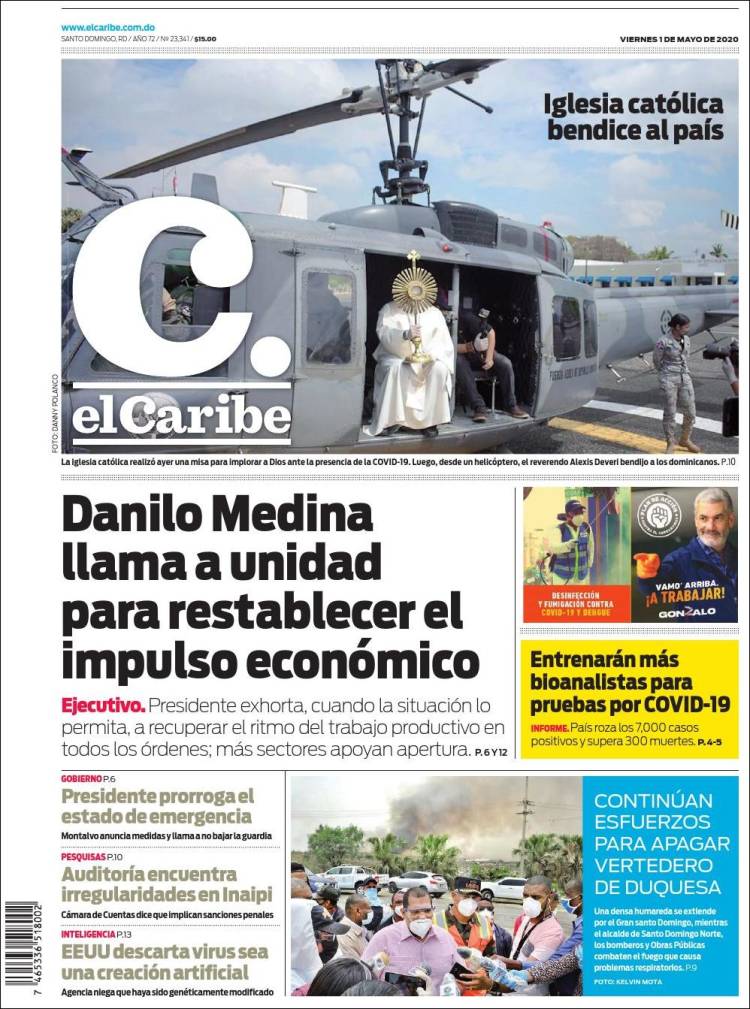 Portada de El Caribe (R. Dominicana)