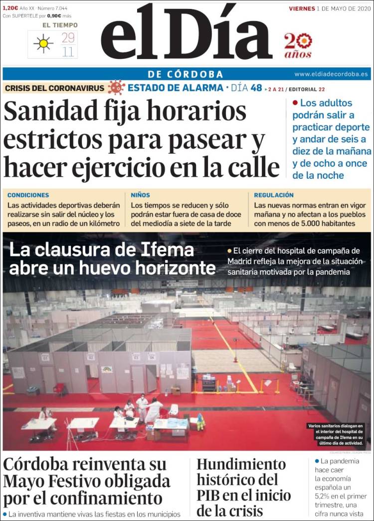 Portada de El Día de Córdoba (España)