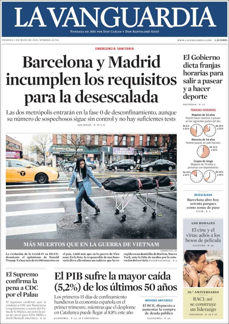 Portada de La Vanguardia (España)