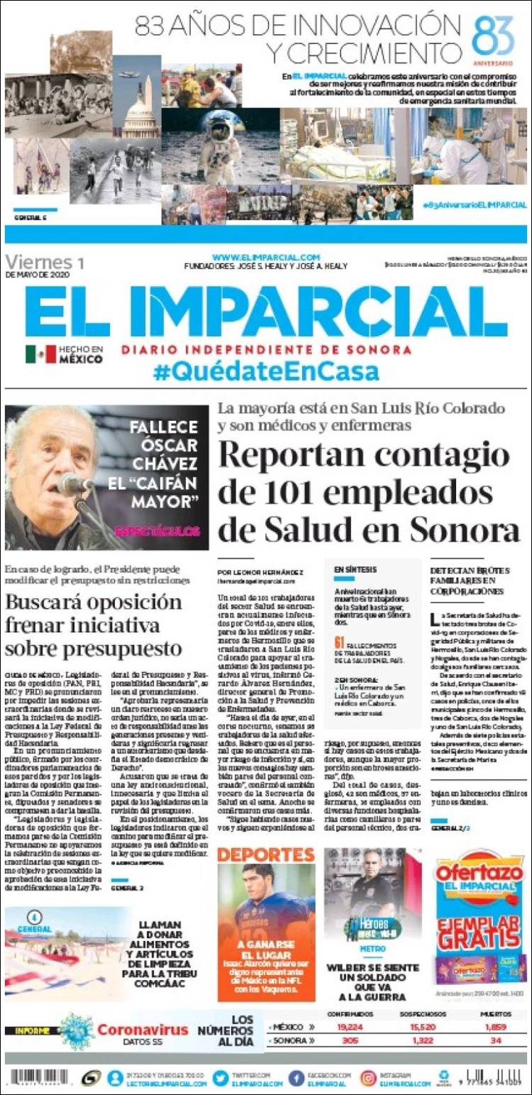 Portada de El Imparcial (M&eacute;xico)