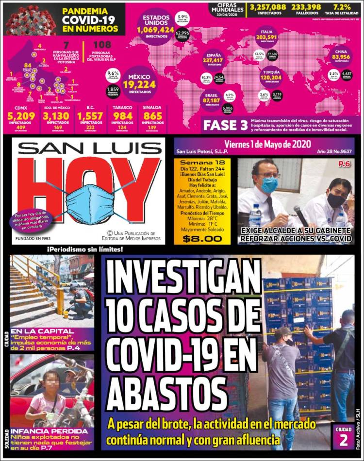 Portada de San Luis Hoy (México)