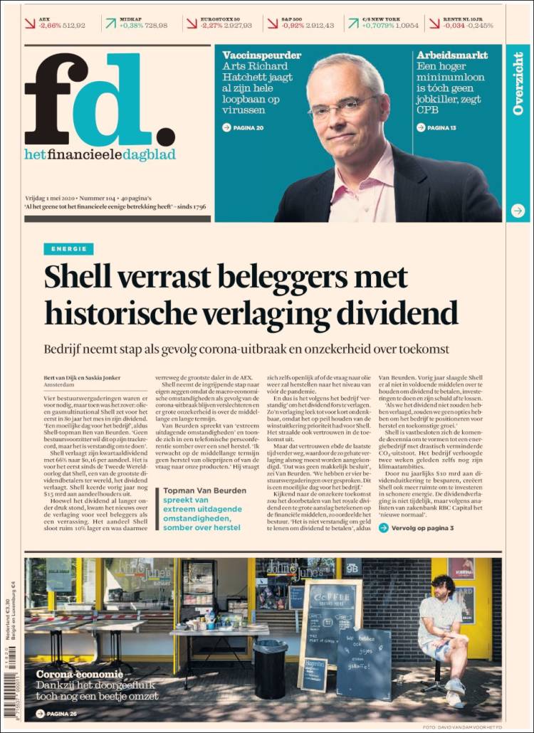 Portada de Het Financieele Dagblad (Pa&iacute;ses Bajos)