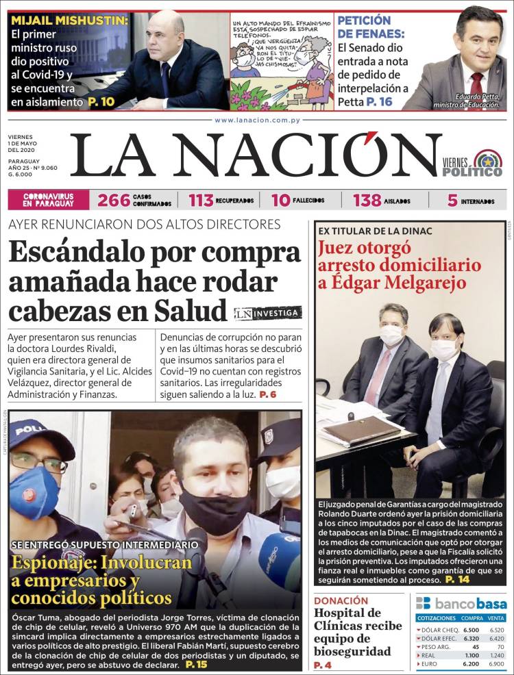 Portada de La Nación (Paraguay)