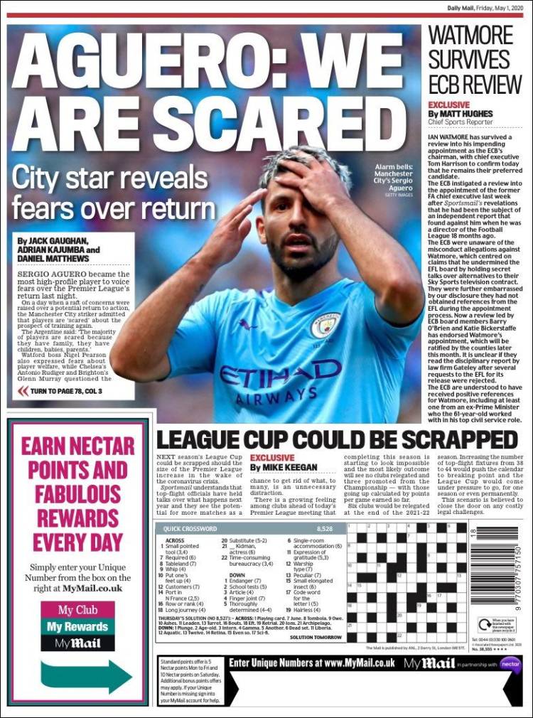 Portada de Daily Mail Sport (Reino Unido)