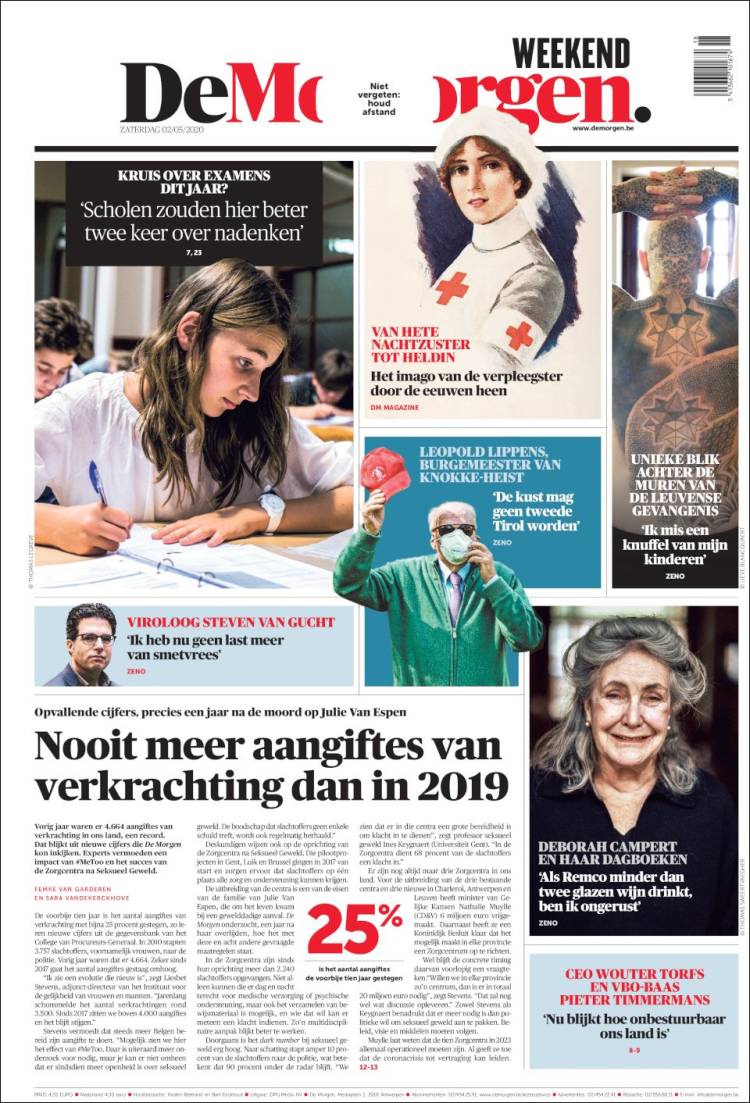 Portada de De Morgen (B&eacute;lgica)