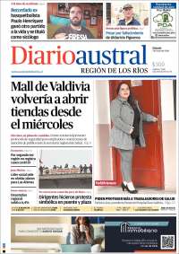 Portada de El Diario Austral de Valdivia (Chile)