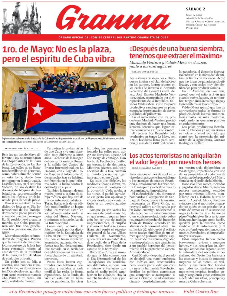 Portada de Granma (Cuba)