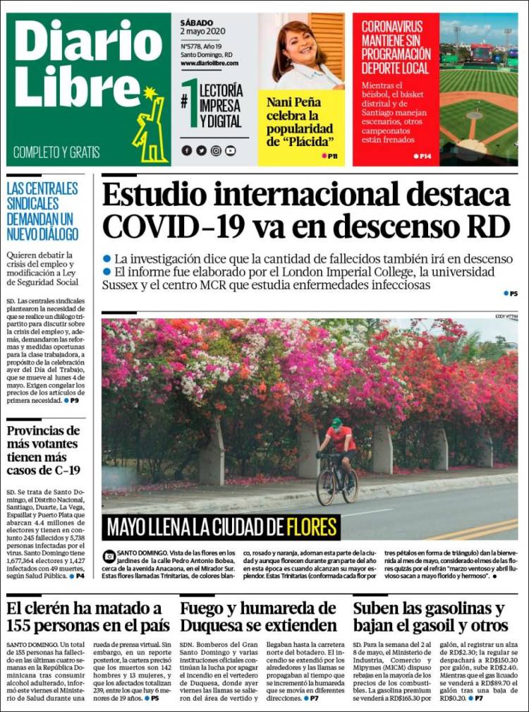 Portada de Diario Libre (R. Dominicana)