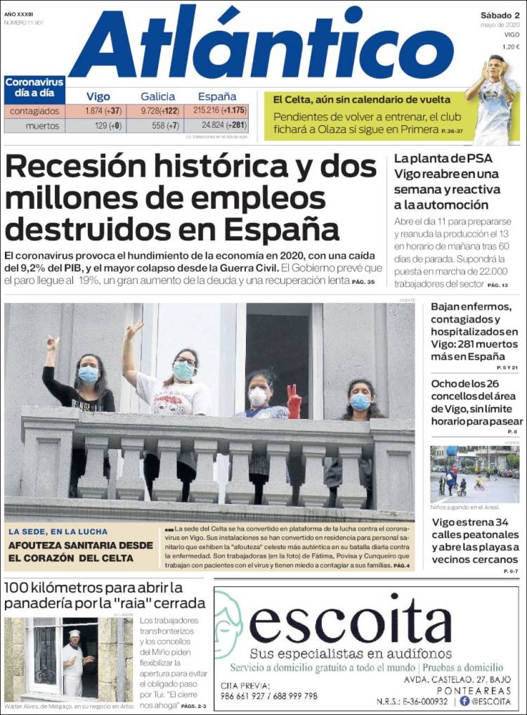 Portada de Atlántico Diario (Spain)