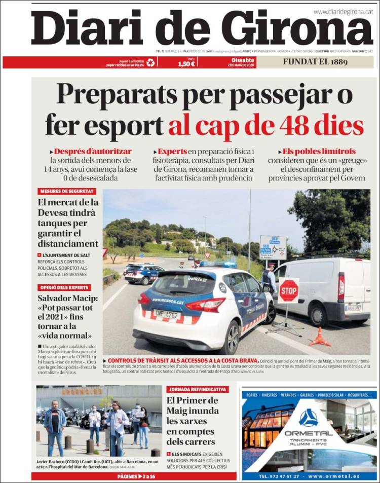 Portada de Diari de Girona (Spain)