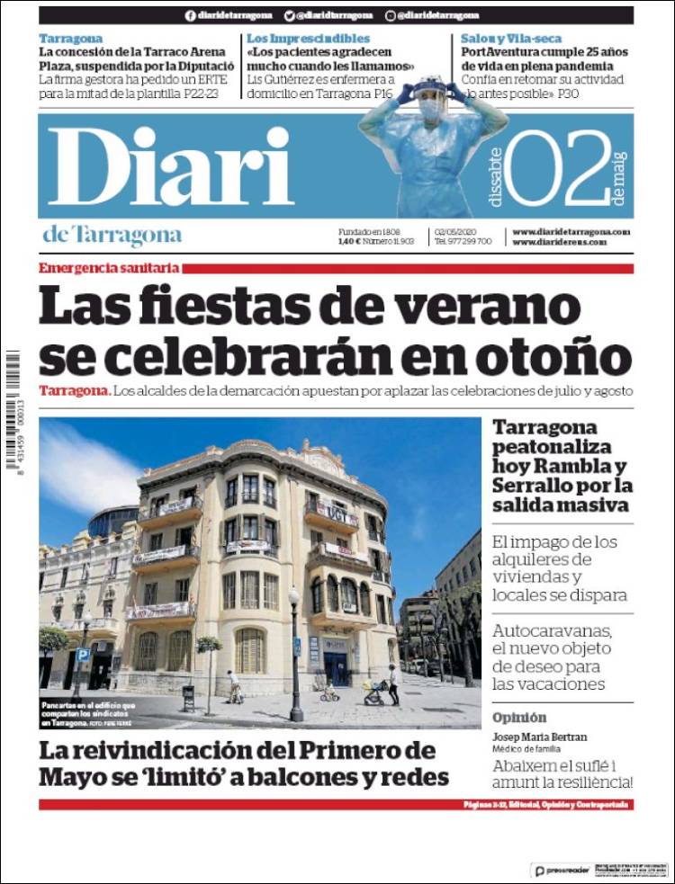 Portada de Diari de Tarragona (Spain)