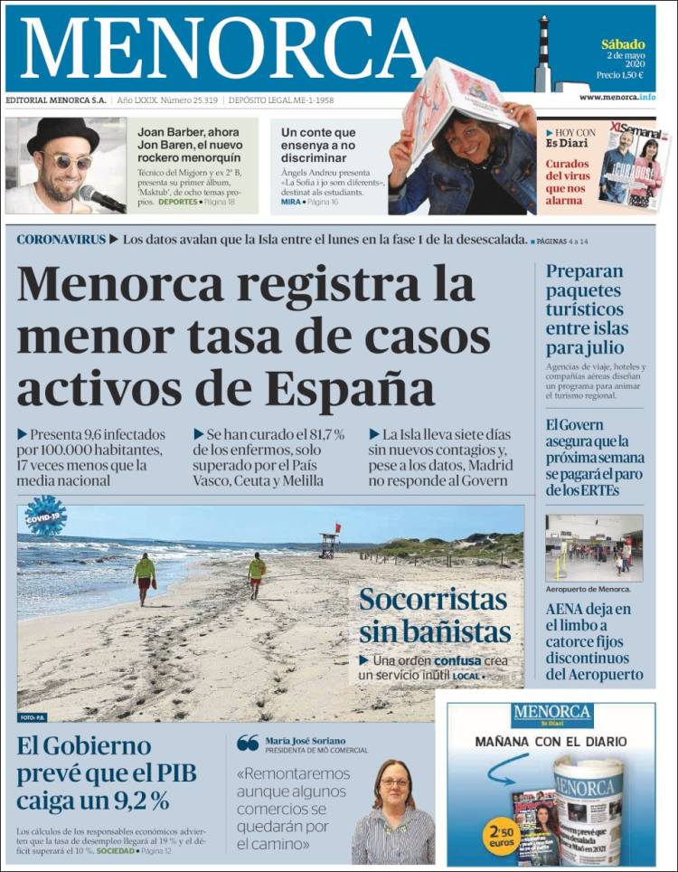 Portada de Menorca - Diario Insular (Spain)