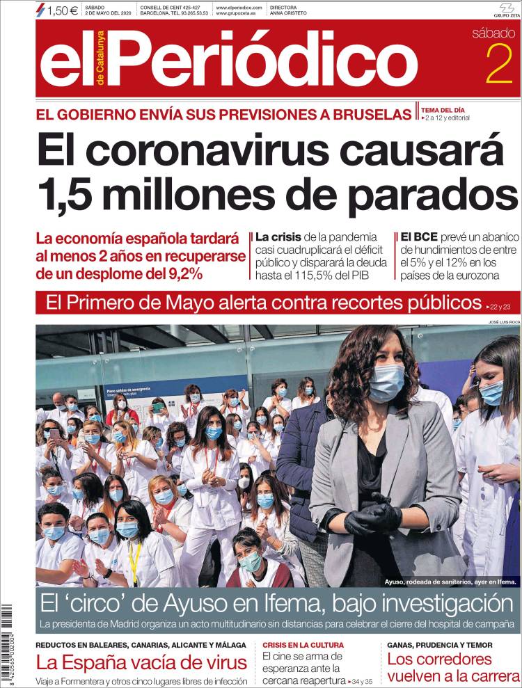 Portada de El Periódico (Spain)