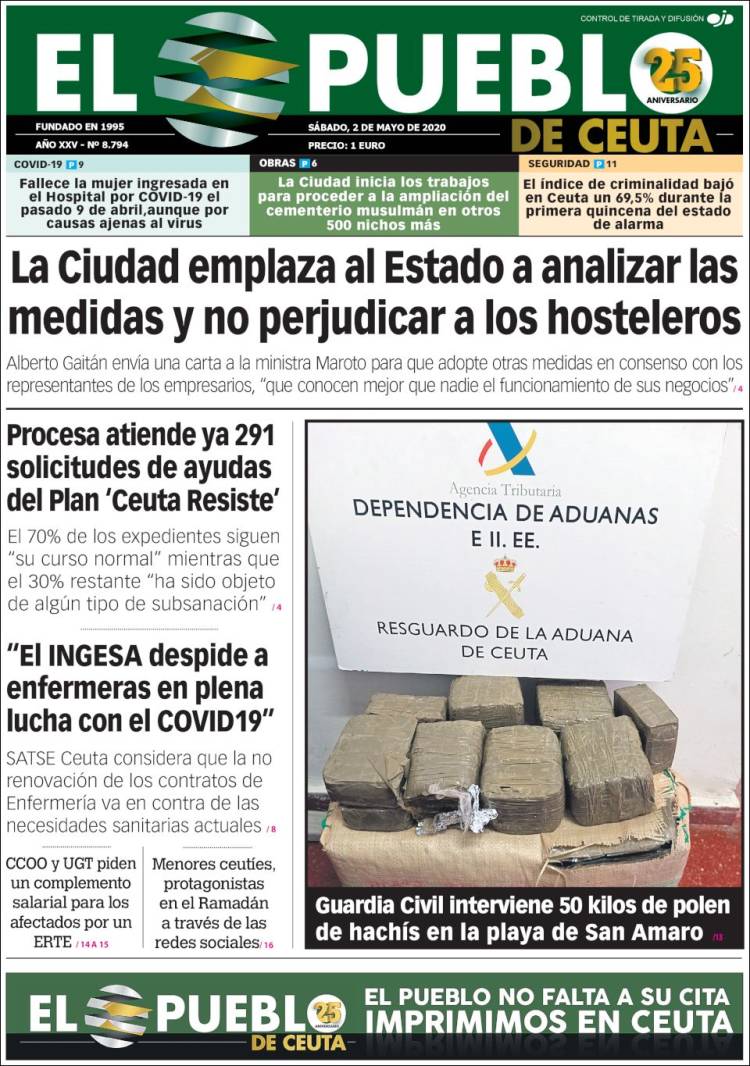 Portada de El Pueblo de Ceuta (Spain)
