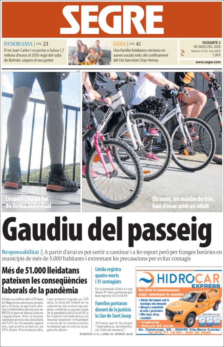 Portada de Segre (Spain)