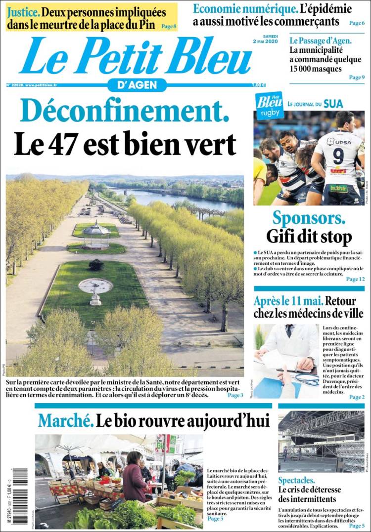 Portada de Le Petit Bleu (Francia)