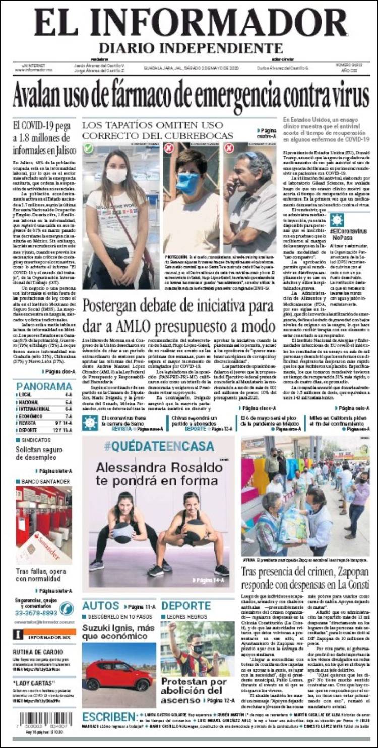 Portada de El Informador (M&eacute;xico)