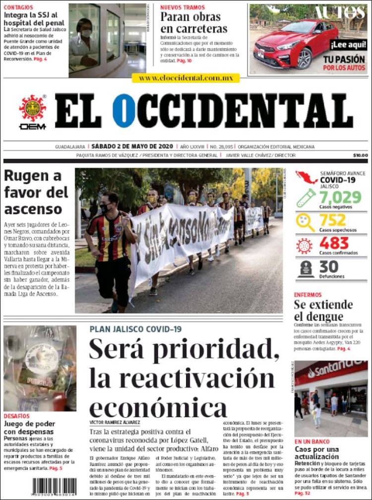 Portada de El Occidental (M&eacute;xico)
