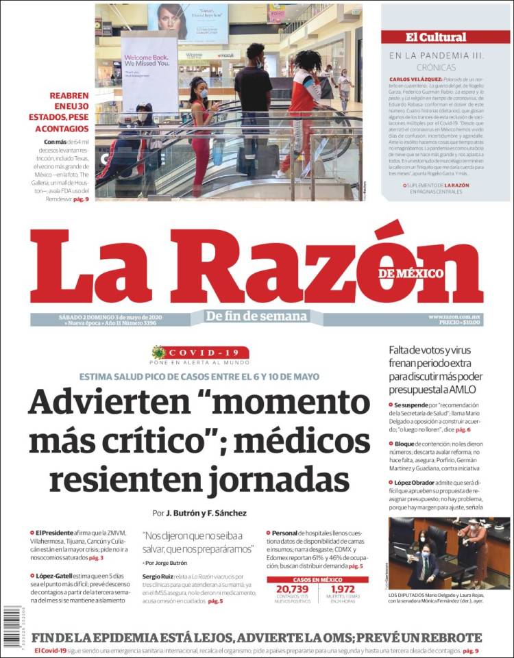 Portada de La Razón (M&eacute;xico)