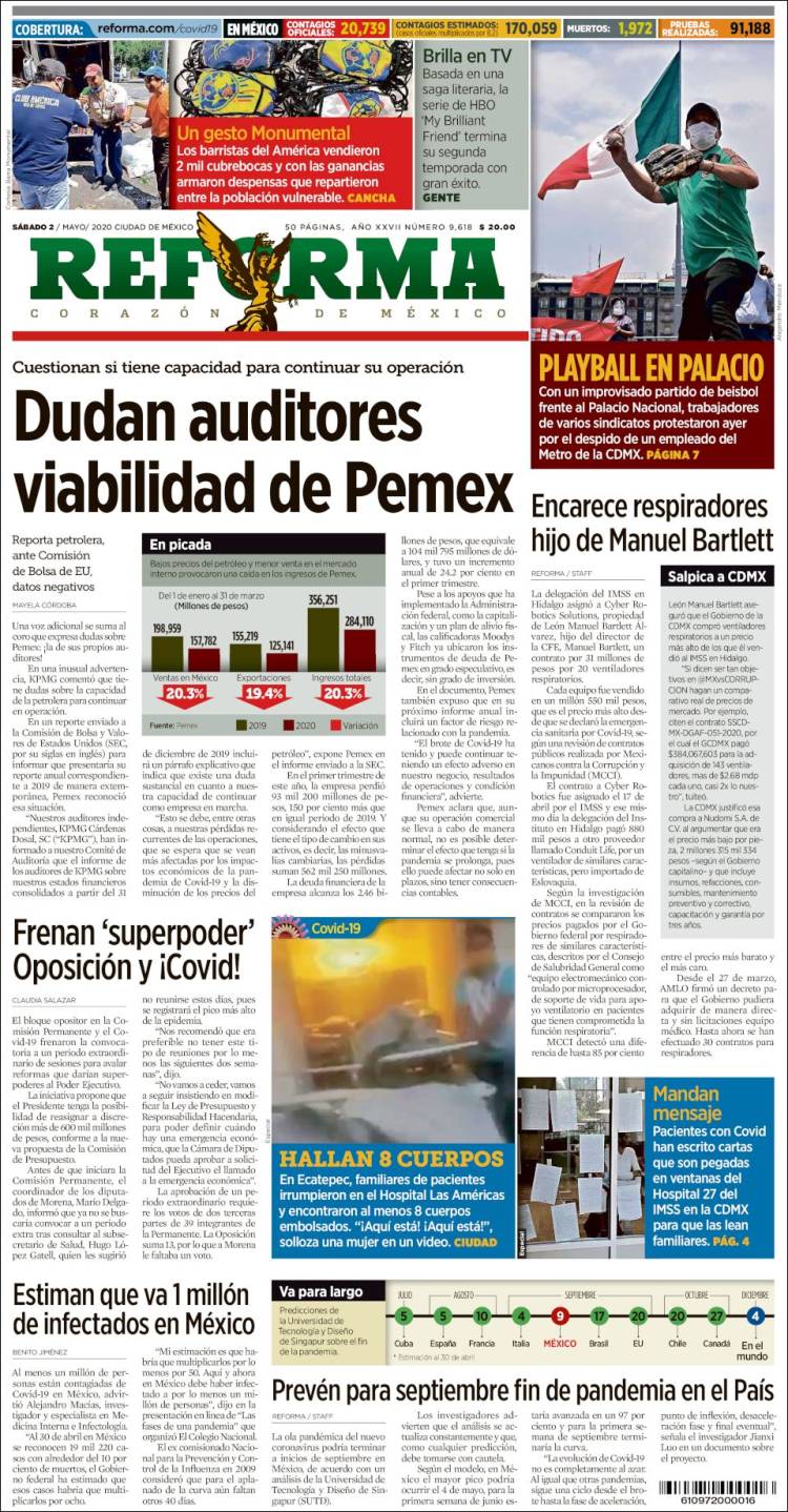 Portada de Reforma (M&eacute;xico)