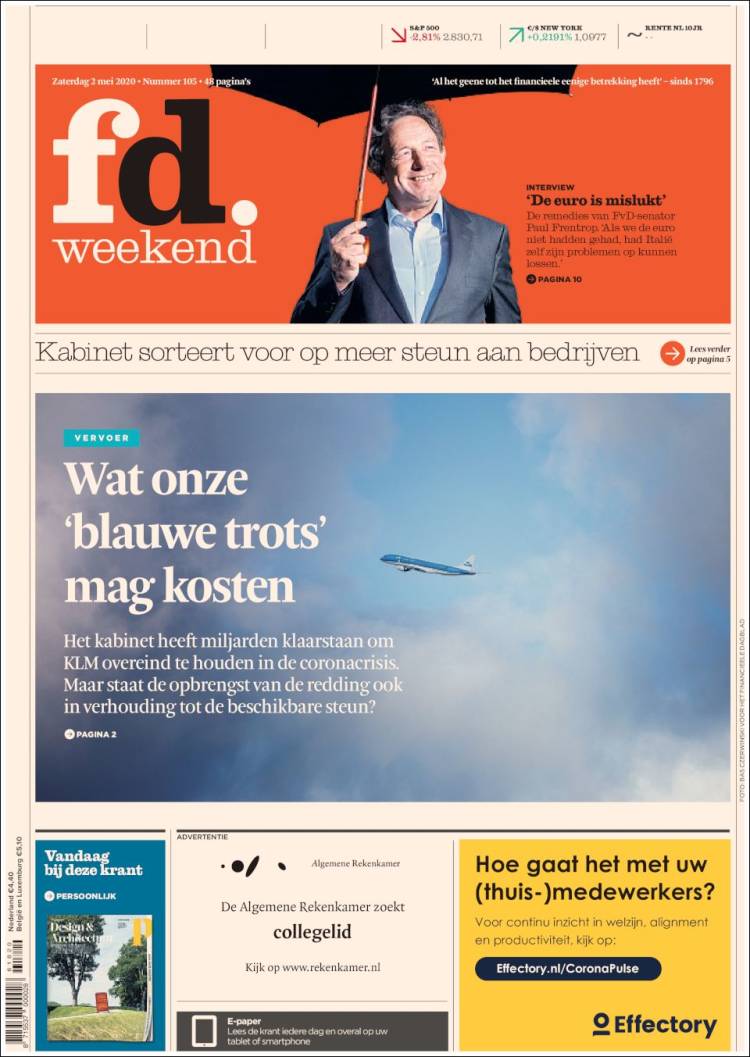 Portada de Het Financieele Dagblad (Pa&iacute;ses Bajos)