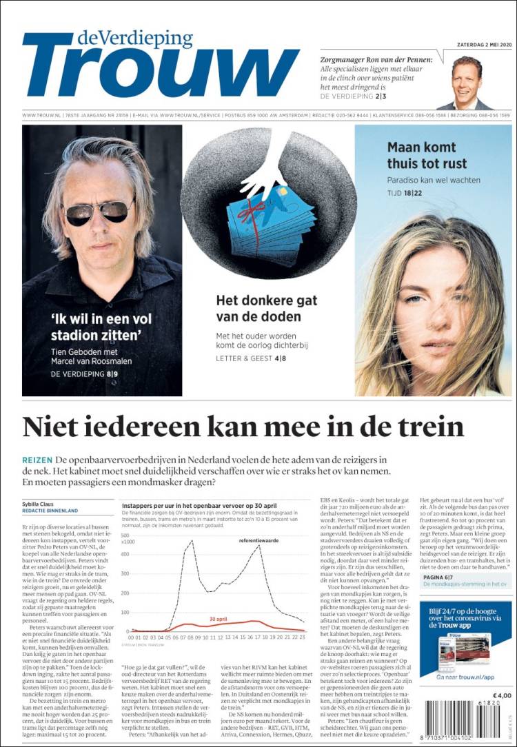 Portada de Trouw (Pa&iacute;ses Bajos)