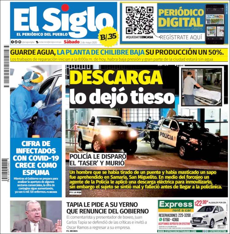 Portada de El Siglo (Panam&aacute;)
